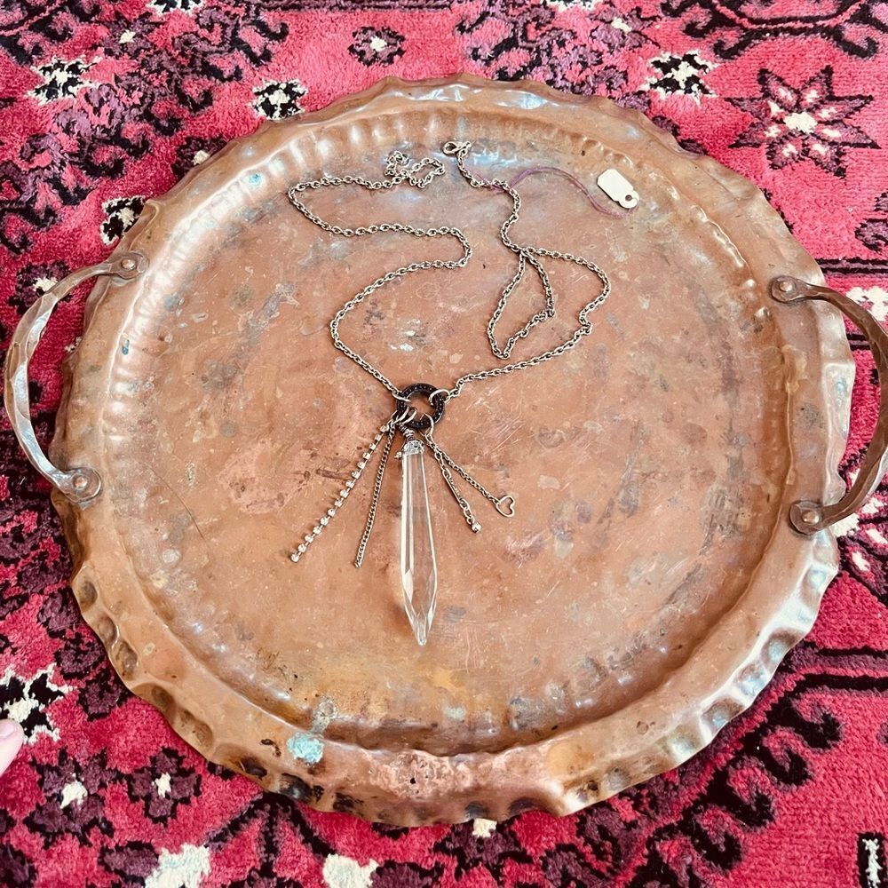 Crystal layered extra long necklace - Picture 3 of 5